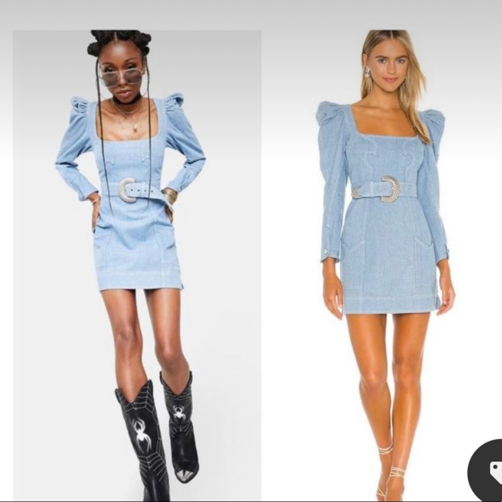 For Love and Lemons Jean Dress with Belt
